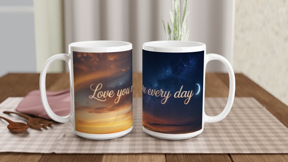 Love You More Every Day Sunset & Night Sky Mug — view 2
