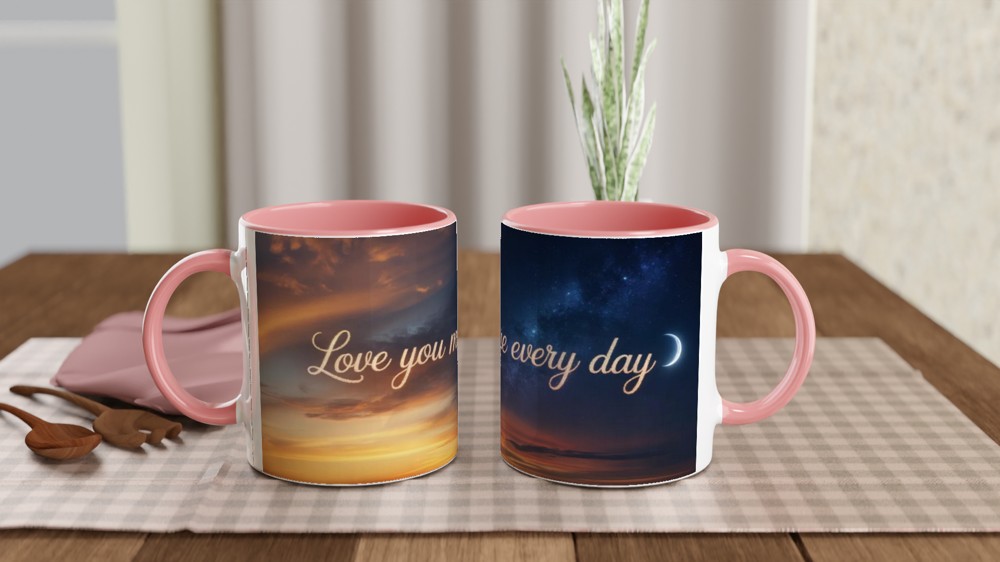 Love You More Every Day Sunset & Night Sky Mug — view 6