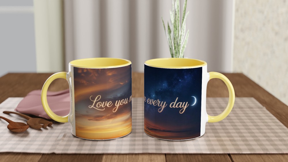 Love You More Every Day Sunset & Night Sky Mug — view 8