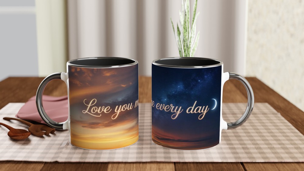 Love You More Every Day Sunset & Night Sky Mug — view 9