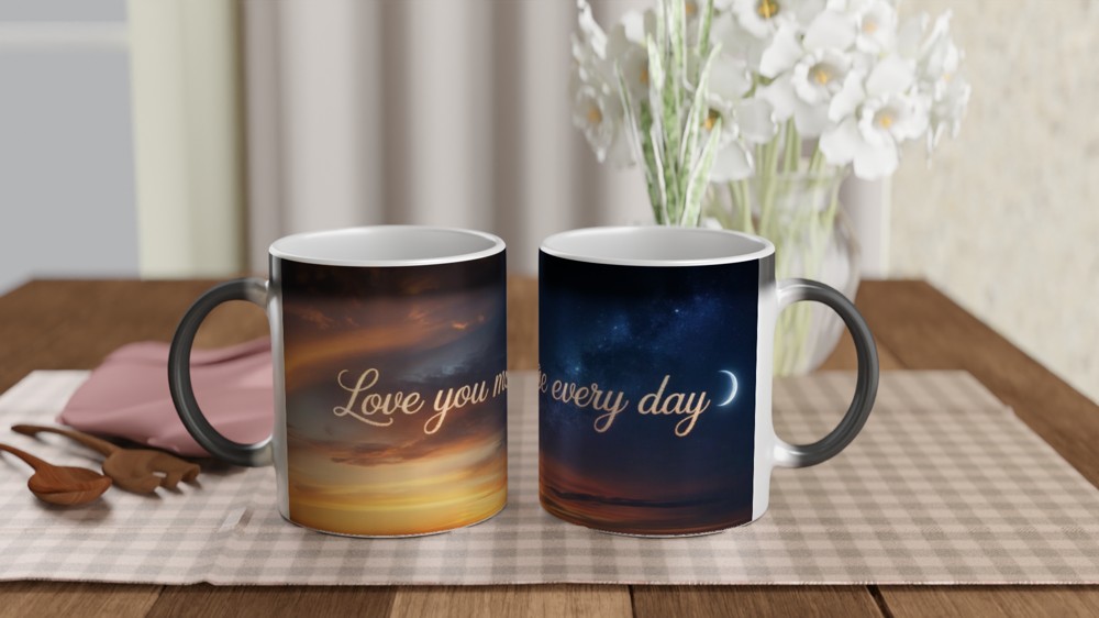 Love You More Every Day Sunset & Night Sky Mug — view 3