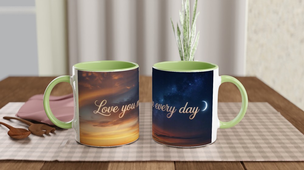 Love You More Every Day Sunset & Night Sky Mug — view 5