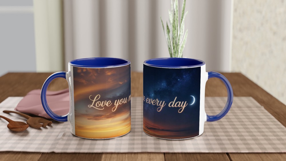 Love You More Every Day Sunset & Night Sky Mug — view 4