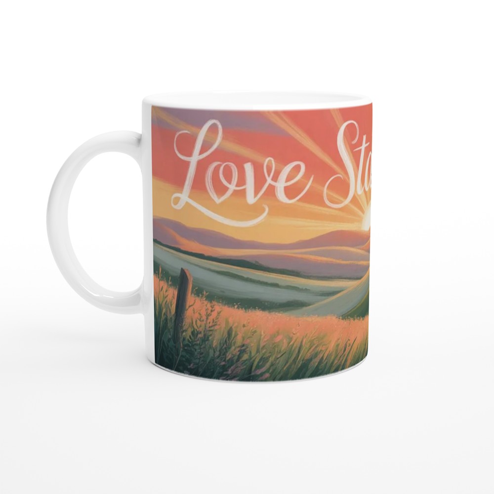 Love Starts Here Mug | Positivity Gift for Her | Sunrise Anniversary Present | Cute Valentines Mug for Couples — view 10