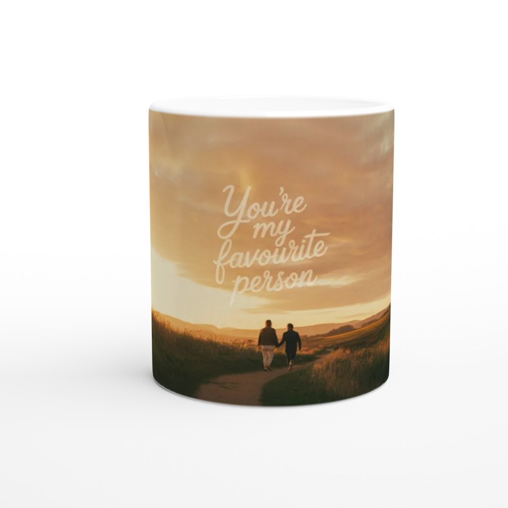 Favourite Person Mug | Romantic Anniversary Gift | Sunset Silhouette Love Present | Valentines Mug for Husband or Wife — view 11