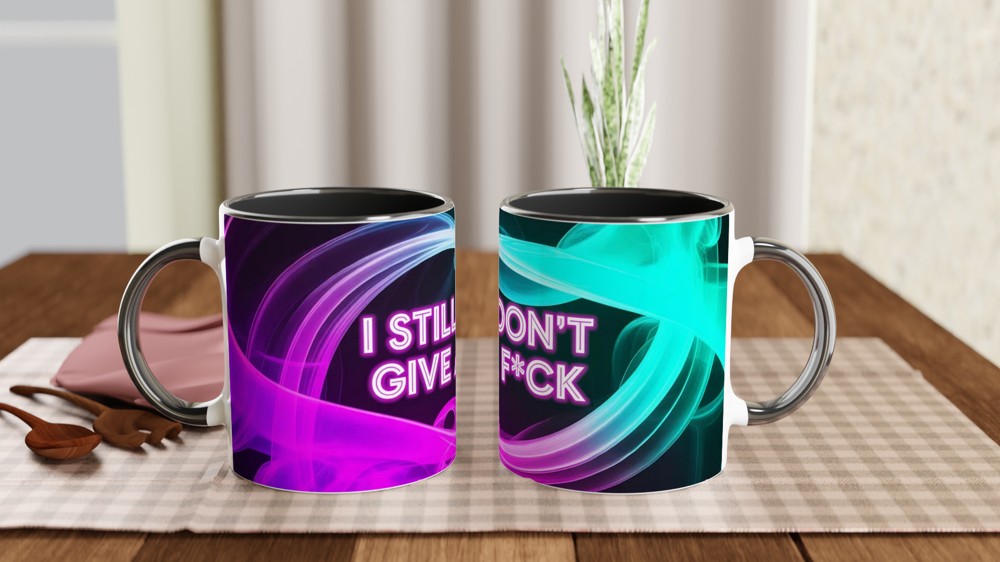 Funny Sarcastic Mug | 'I Still Don't Give A F*ck' Neon Quote | Best Friend Gift | Rude Humour Present — view 9
