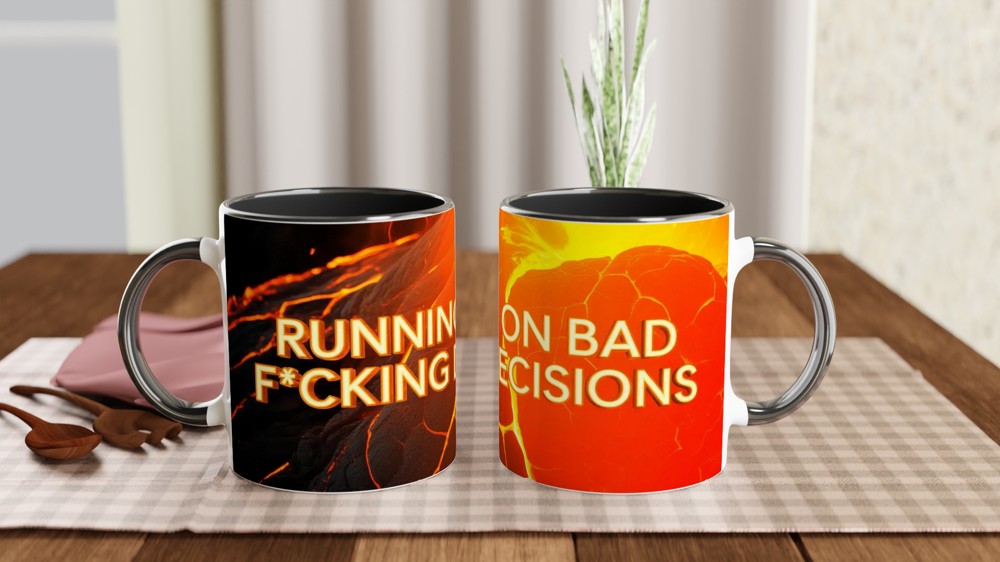 Bad Decisions Mug | Funny Rude Quote Gift | Molten Lava Coffee Mug for Best Friend | Birthday Present for Him or Her — view 9