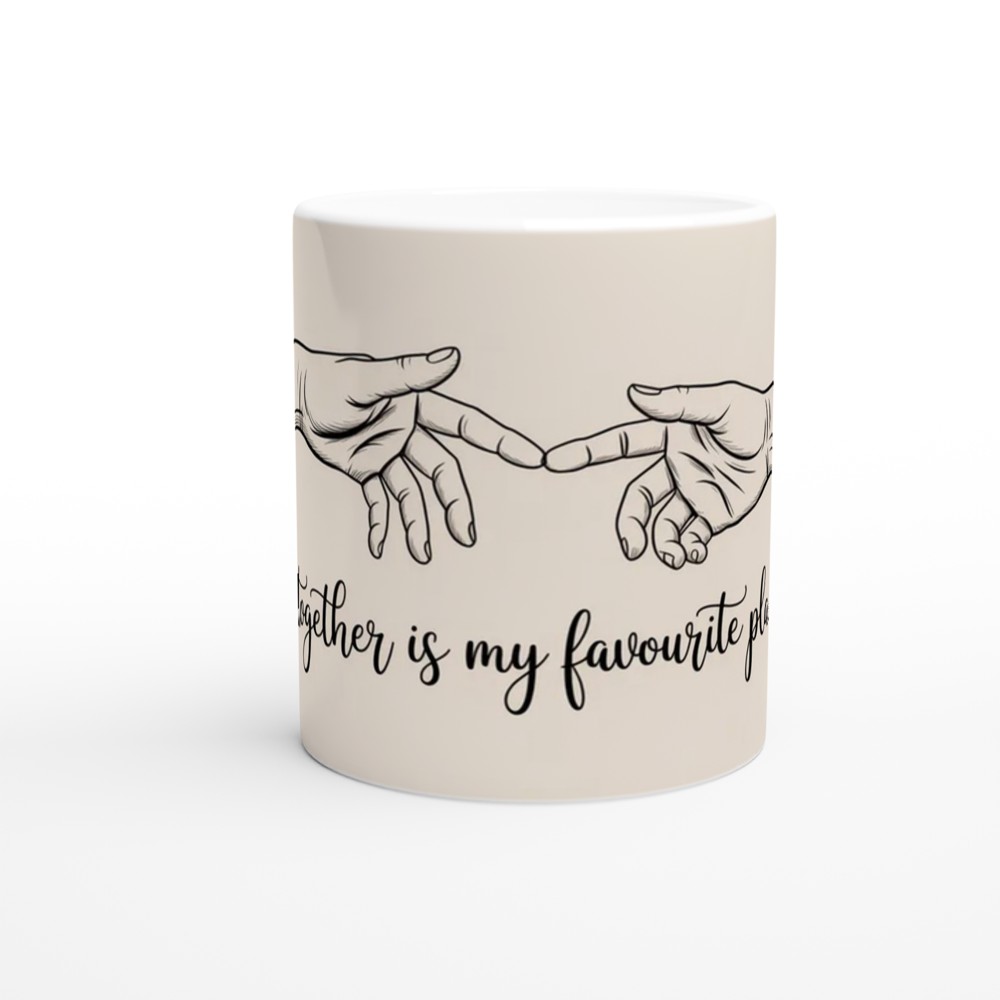 Together Is My Favourite Place Mug | Romantic Couple Gift | Minimalist Line Art Anniversary Present | Valentine Mug for Him or Her — view 11