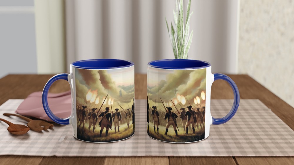 American Revolutionary War Battle Scene Panoramic Mug — view 4