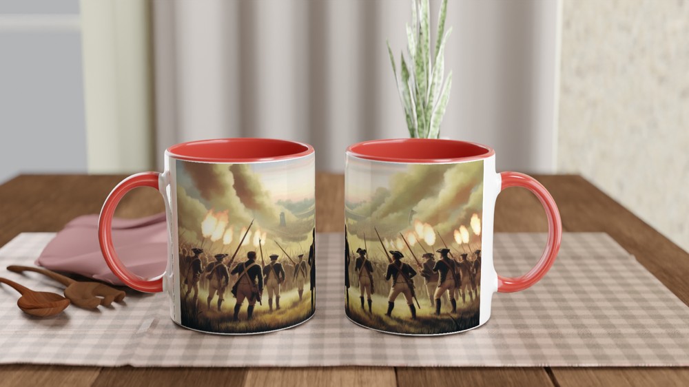 American Revolutionary War Battle Scene Panoramic Mug — view 7