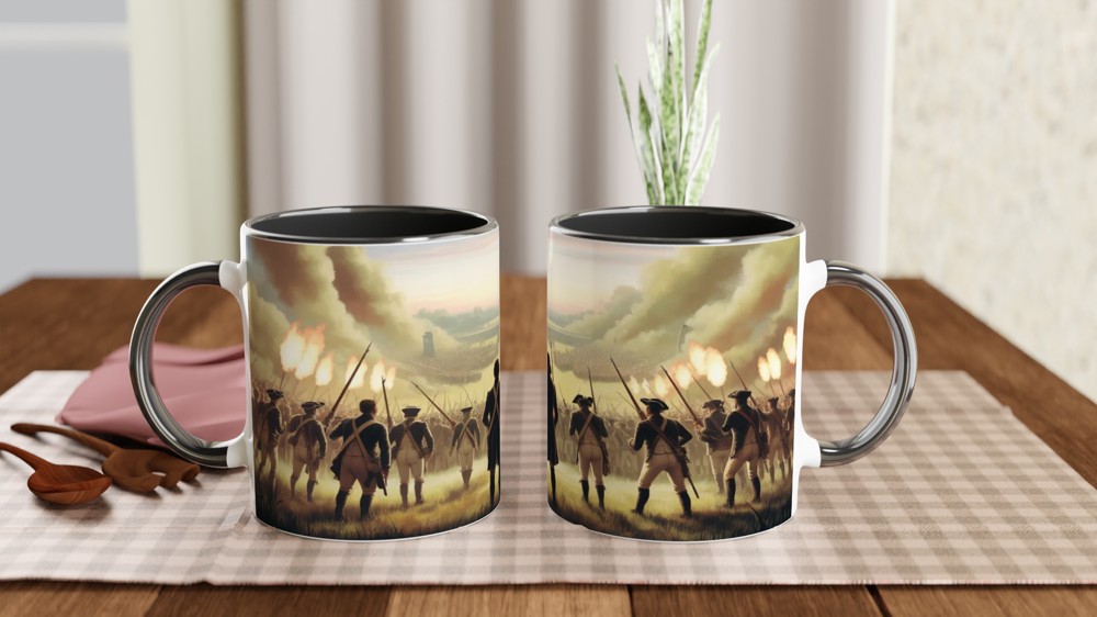 American Revolutionary War Battle Scene Panoramic Mug — view 9