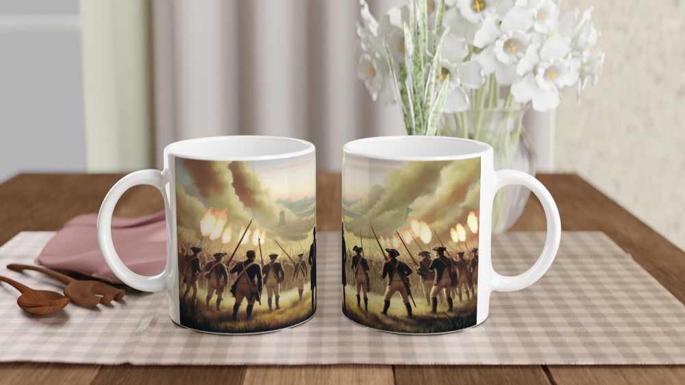 American Revolutionary War Battle Scene Panoramic Mug