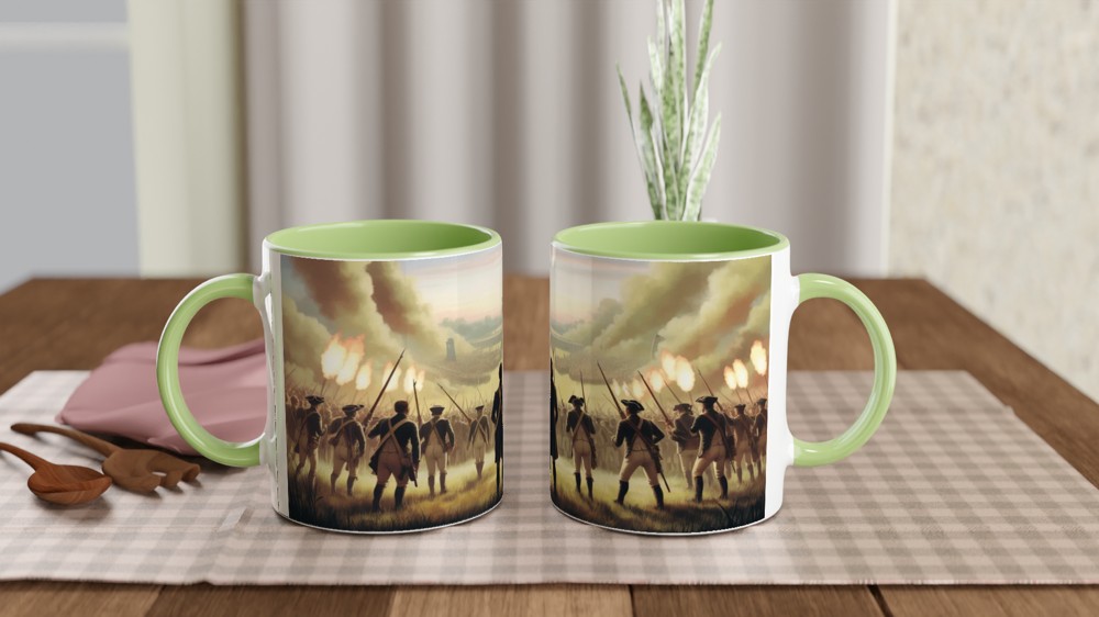 American Revolutionary War Battle Scene Panoramic Mug — view 5