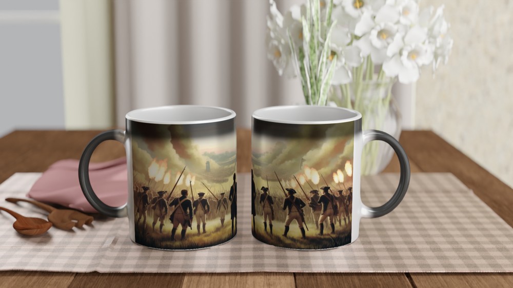 American Revolutionary War Battle Scene Panoramic Mug — view 3