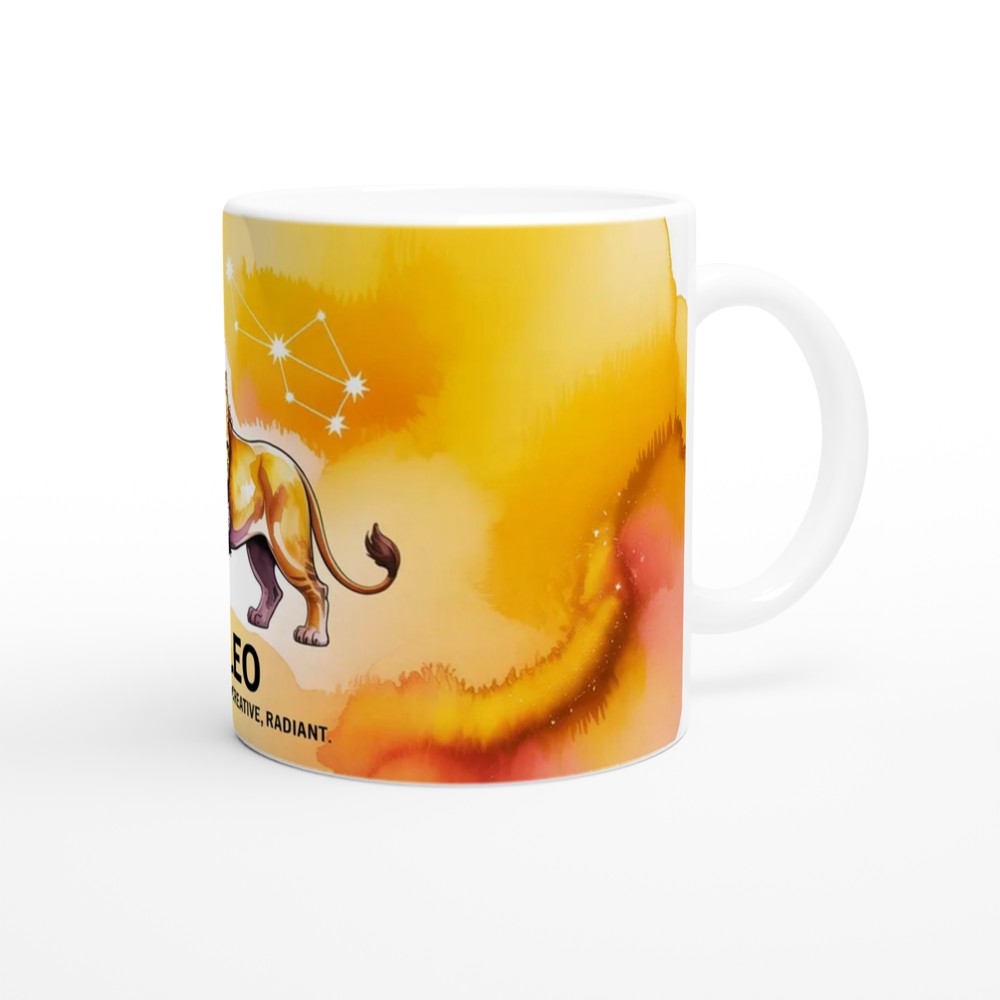 Leo Zodiac Mug | Golden Lion Constellation Gift | Astrology Birthday Present | Star Sign Mug for Her and Him — view 12