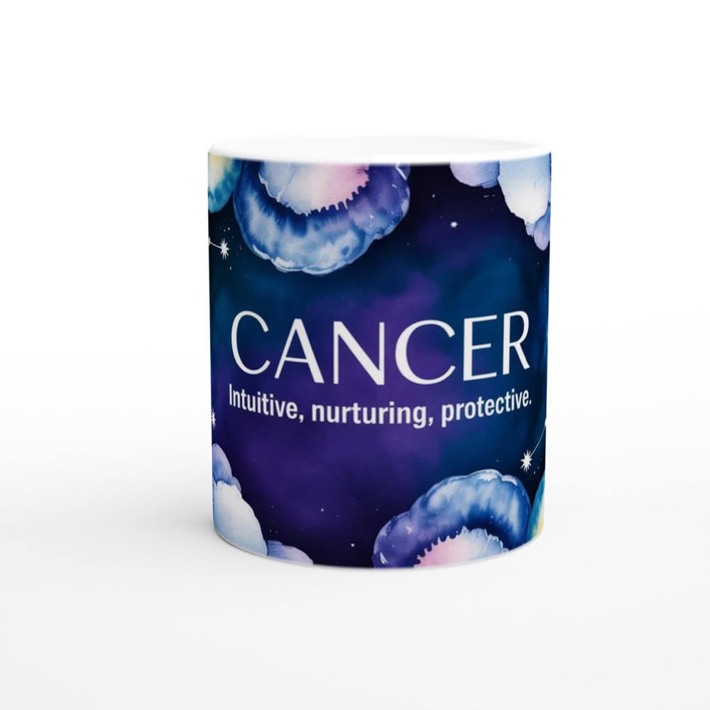 Cancer Zodiac Mug | Constellation Watercolour Astrology Gift | Birthday Present for Best Friend | Nurturing Intuitive Star Sign Cup — view 11