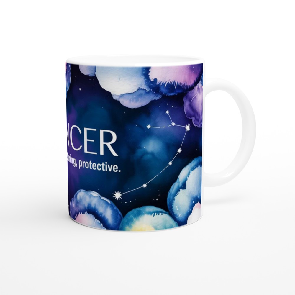 Cancer Zodiac Mug | Constellation Watercolour Astrology Gift | Birthday Present for Best Friend | Nurturing Intuitive Star Sign Cup — view 12