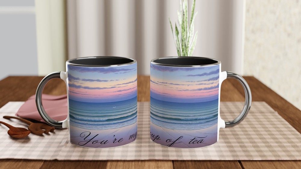 You're My Cup of Tea Mug | Romantic Coastal Dusk Gift | Anniversary and Valentine's Present for Couples | Cute Tea Lover Mug — view 9