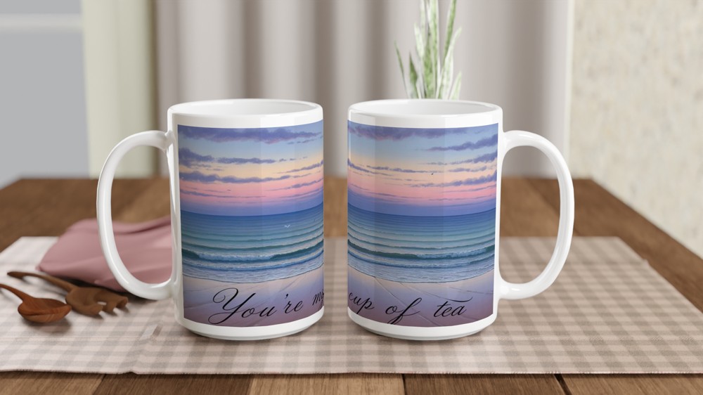 You're My Cup of Tea Mug | Romantic Coastal Dusk Gift | Anniversary and Valentine's Present for Couples | Cute Tea Lover Mug — view 2