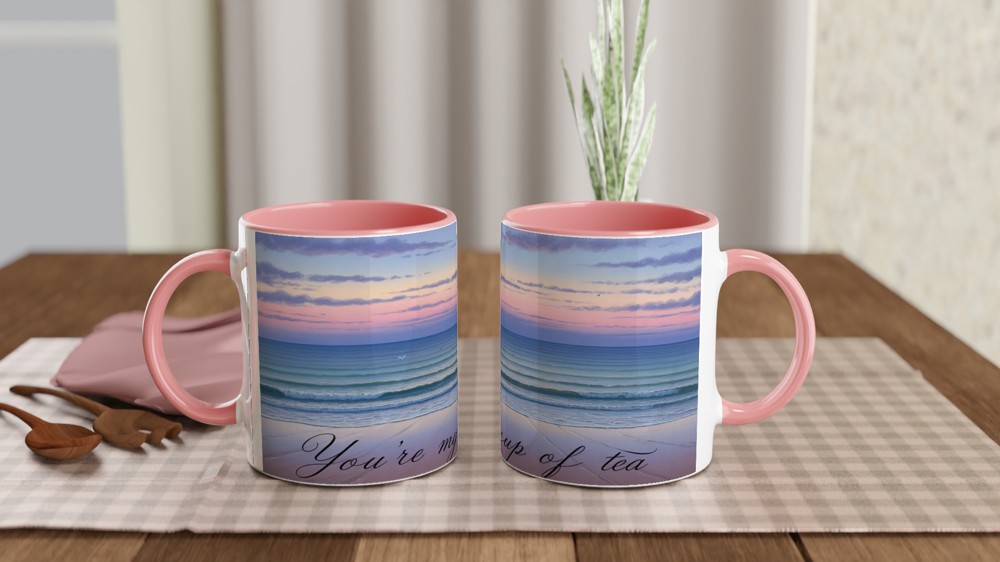 You're My Cup of Tea Mug | Romantic Coastal Dusk Gift | Anniversary and Valentine's Present for Couples | Cute Tea Lover Mug — view 6