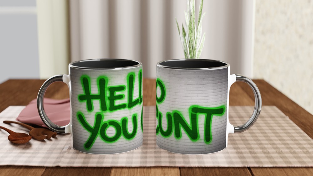 Hello You C*nt Graffiti Style Funny Rude Mug — view 9