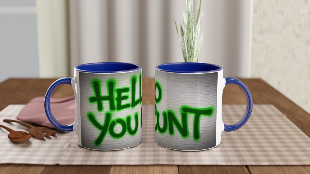Hello You C*nt Graffiti Style Funny Rude Mug — view 4
