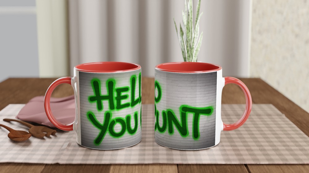 Hello You C*nt Graffiti Style Funny Rude Mug — view 7