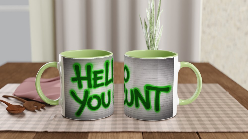 Hello You C*nt Graffiti Style Funny Rude Mug — view 5