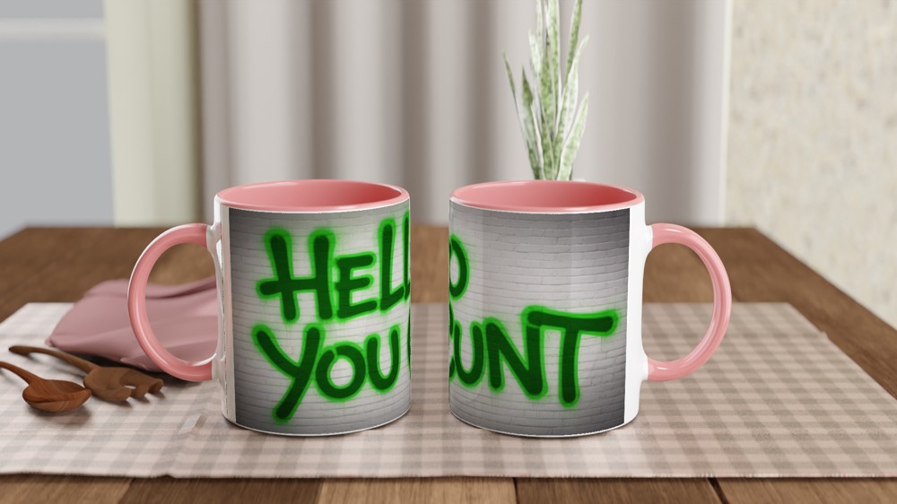 Hello You C*nt Graffiti Style Funny Rude Mug — view 6