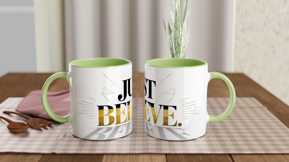 Just Believe Mug | Inspirational Typography Gift | Positivity Gift for Her | Minimalist Best Friend Present — view 5