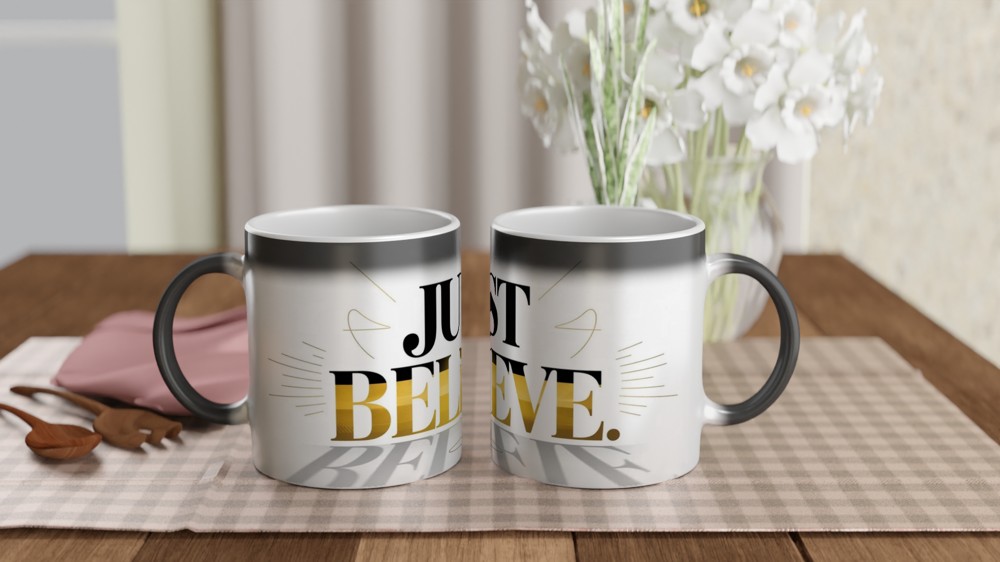 Just Believe Mug | Inspirational Typography Gift | Positivity Gift for Her | Minimalist Best Friend Present — view 3