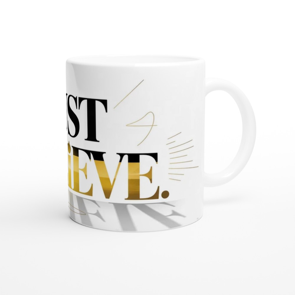 Just Believe Mug | Inspirational Typography Gift | Positivity Gift for Her | Minimalist Best Friend Present — view 12