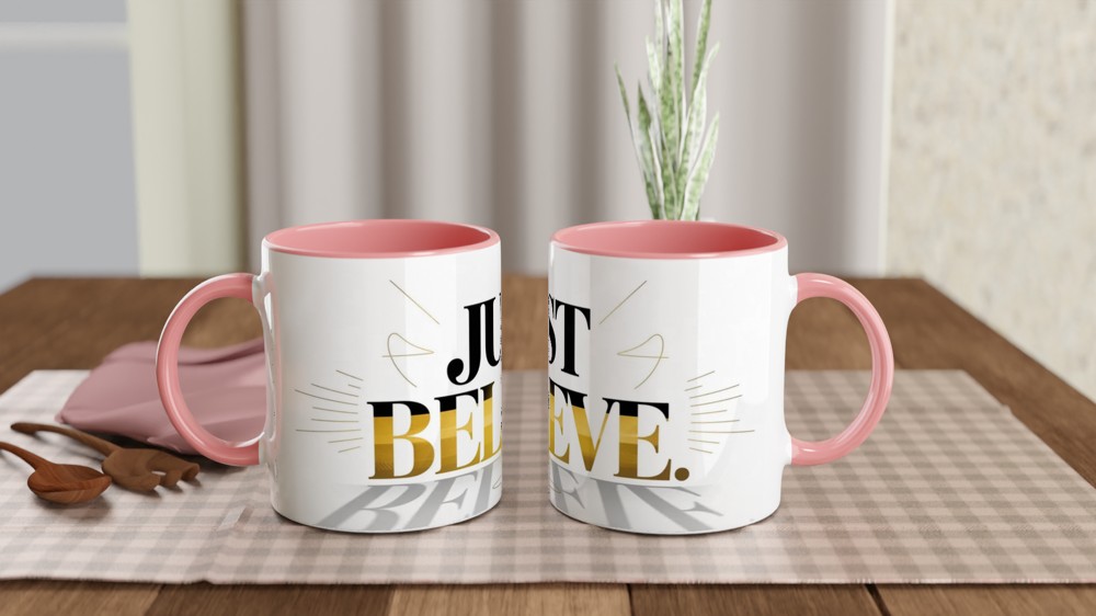 Just Believe Mug | Inspirational Typography Gift | Positivity Gift for Her | Minimalist Best Friend Present — view 6