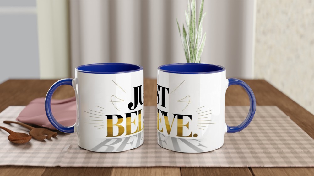 Just Believe Mug | Inspirational Typography Gift | Positivity Gift for Her | Minimalist Best Friend Present — view 4