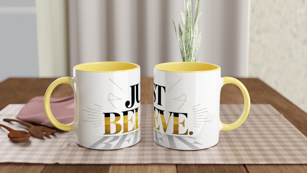 Just Believe Mug | Inspirational Typography Gift | Positivity Gift for Her | Minimalist Best Friend Present — view 8