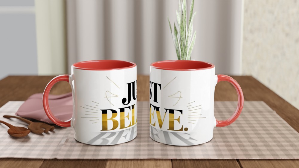 Just Believe Mug | Inspirational Typography Gift | Positivity Gift for Her | Minimalist Best Friend Present — view 7
