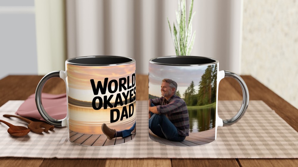 World's Okayest Dad Funny Father's Day Mug — view 9