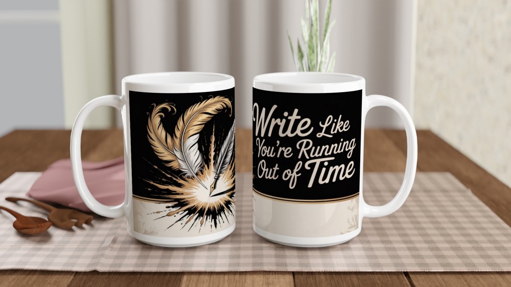 Write Like You're Running Out of Time - Writer Quill Mug — view 2