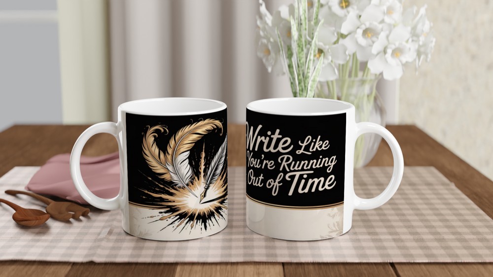 Write Like You're Running Out of Time - Writer Quill Mug