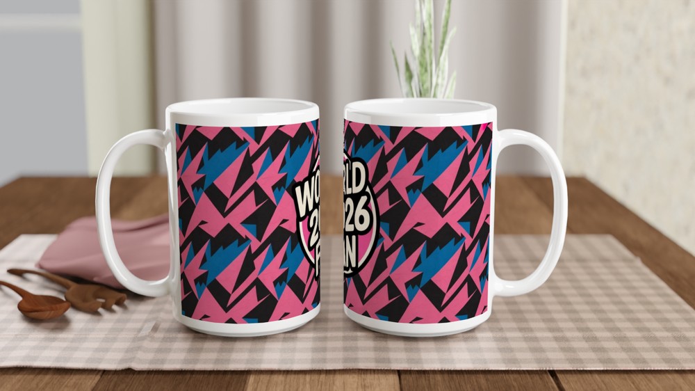 World 2026 Fan Retro Geometric Mug — view 2
