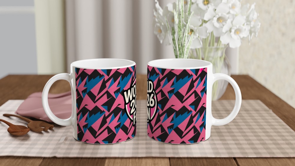 World 2026 Fan Retro Geometric Mug