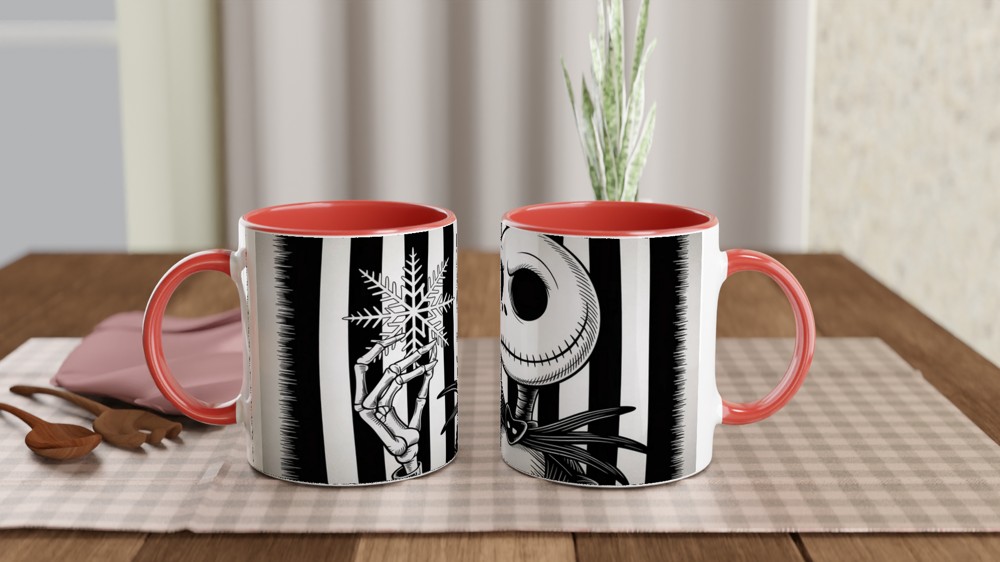 Jack Skellington Mug | Nightmare Before Christmas Gift | Gothic Christmas Mug | Skeleton Hand with Snowflake | Witchy Gift for Friend — view 7