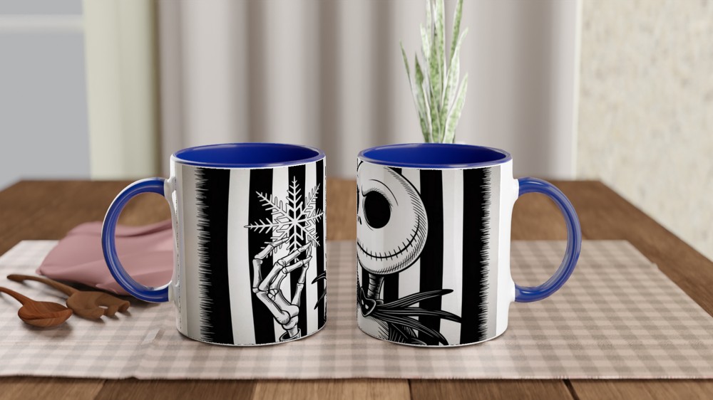 Jack Skellington Mug | Nightmare Before Christmas Gift | Gothic Christmas Mug | Skeleton Hand with Snowflake | Witchy Gift for Friend — view 4
