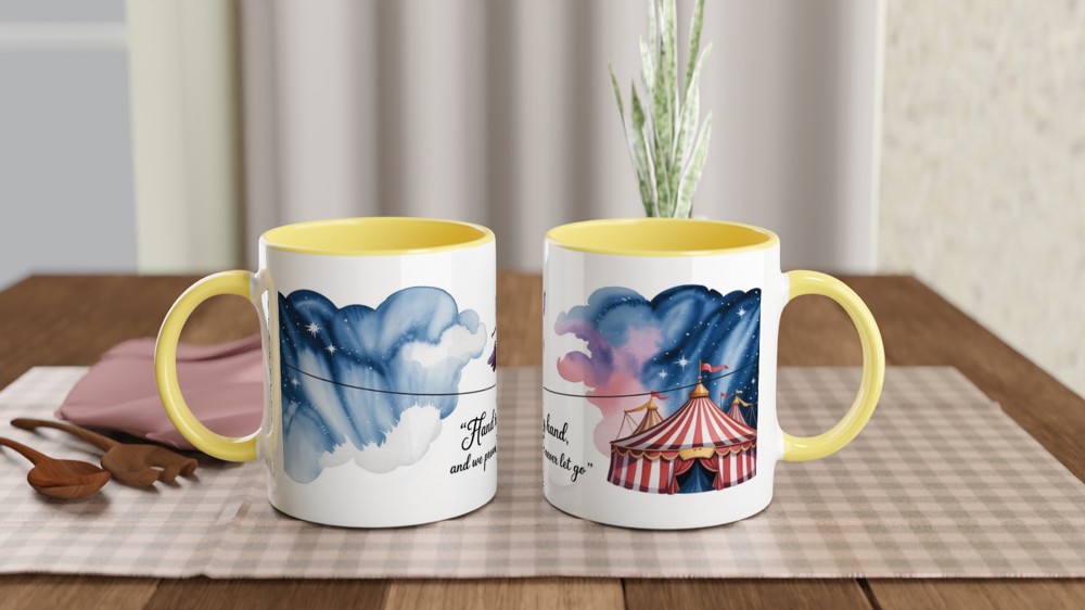 Circus Tightrope Walker Watercolor Quote Mug — view 8