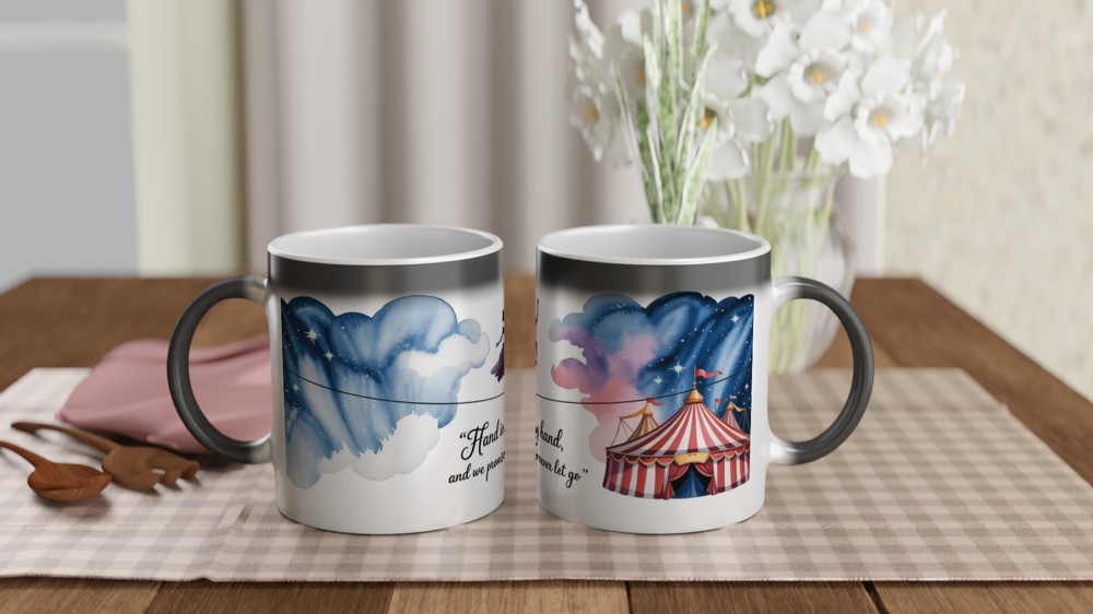 Circus Tightrope Walker Watercolor Quote Mug — view 3