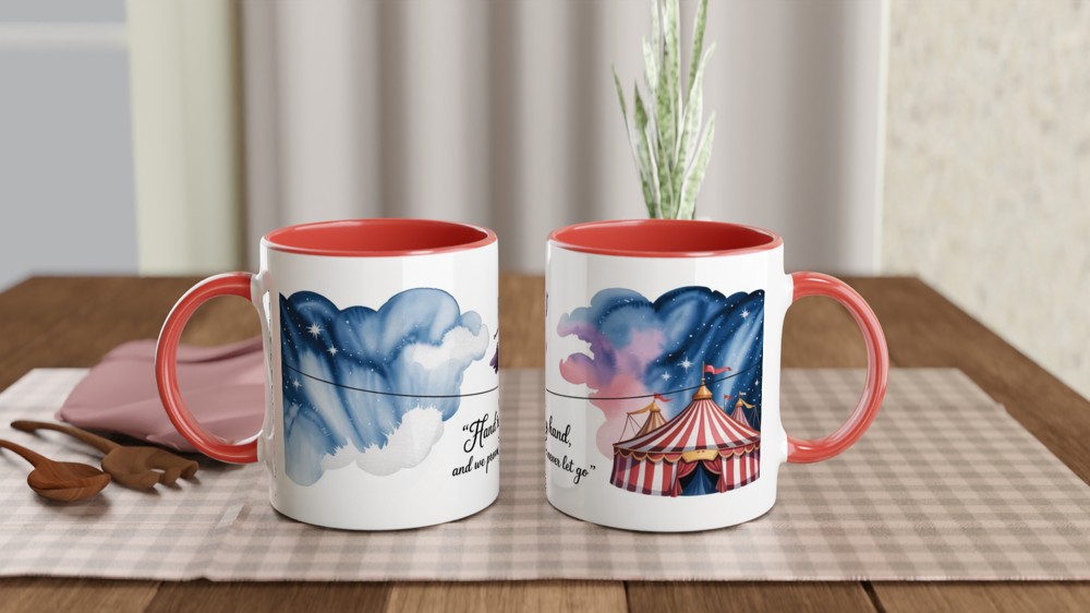 Circus Tightrope Walker Watercolor Quote Mug — view 7