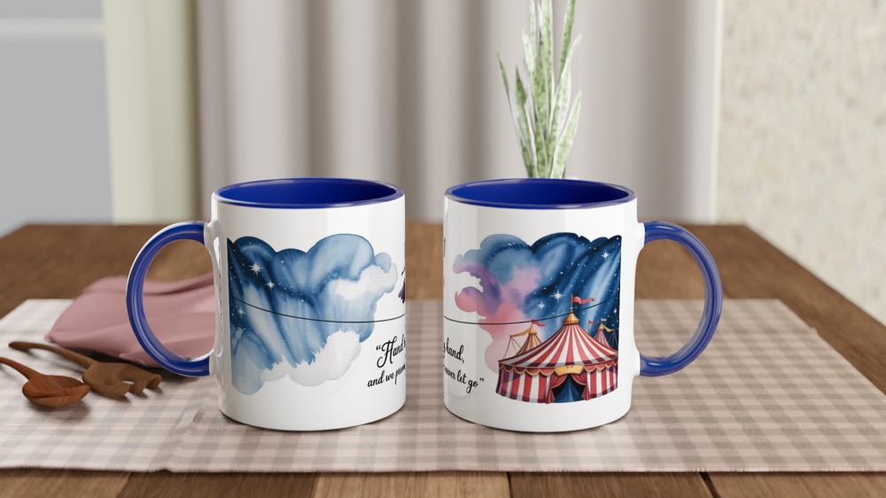 Circus Tightrope Walker Watercolor Quote Mug — view 4