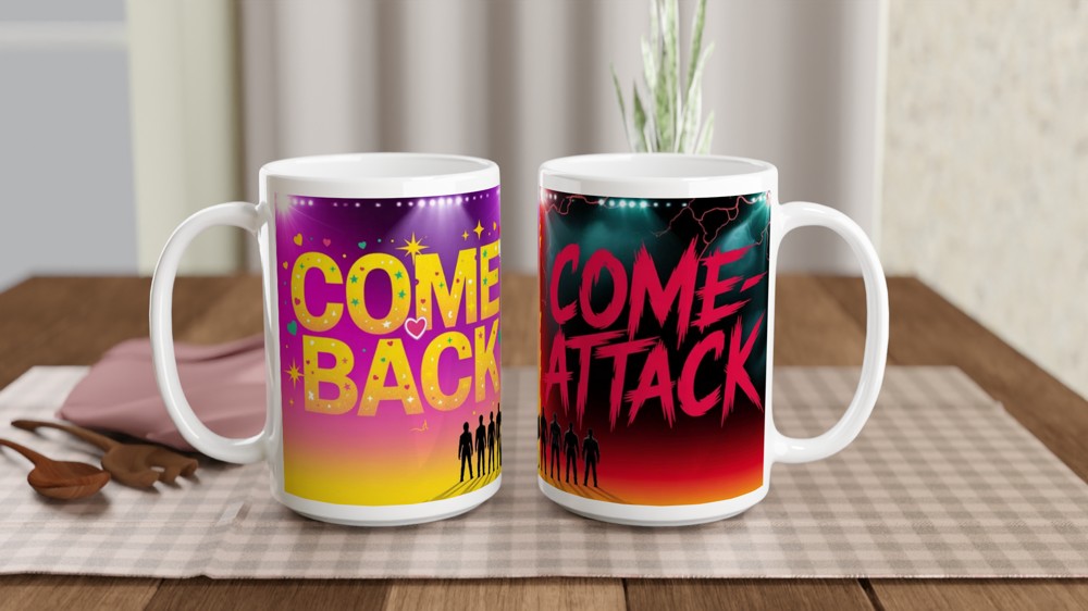 K-Pop Mug | Comeback Come-Attack Design | Funny Korean Music Fan Gift | Birthday Present for Best Friend — view 2