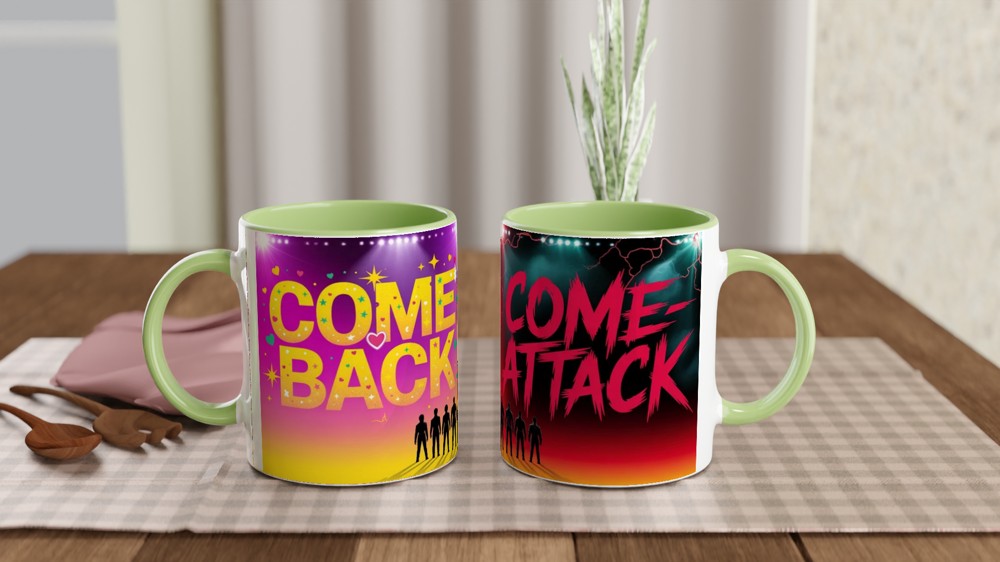 K-Pop Mug | Comeback Come-Attack Design | Funny Korean Music Fan Gift | Birthday Present for Best Friend — view 5
