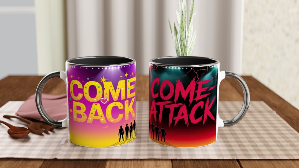 K-Pop Mug | Comeback Come-Attack Design | Funny Korean Music Fan Gift | Birthday Present for Best Friend — view 9